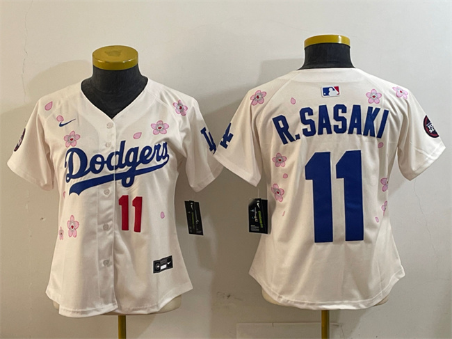 Youth Los Angeles Dodgers #11 Roki Sasaki Cream 2025 Tokyo Series Limited Stitched Baseball Jersey Youth Los Angeles Dodgers #11 Roki Sasaki Cream 2025 Tokyo Series Limited Stitched Baseball Jersey